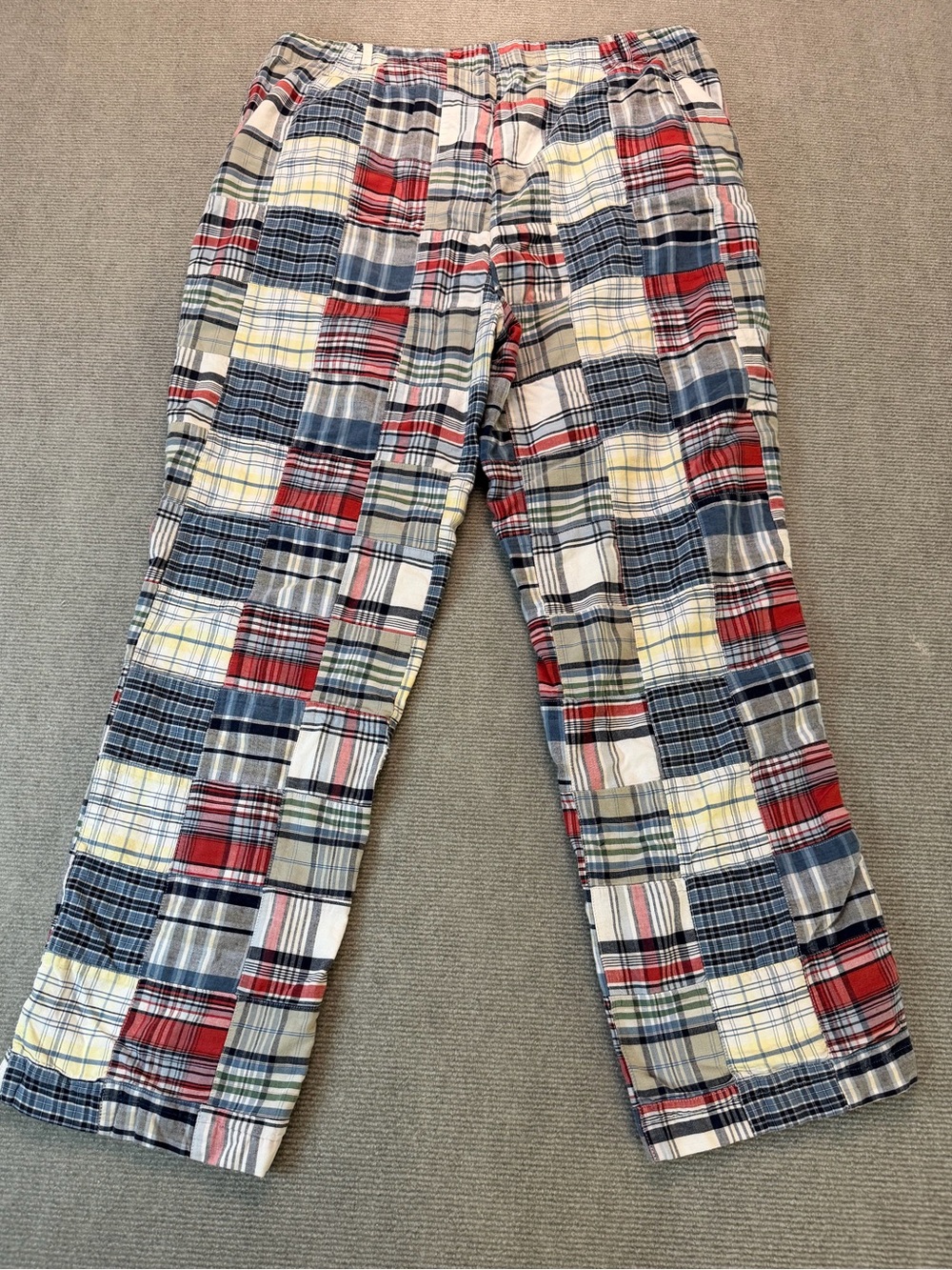Orvis Cropped Patchwork Madras Pants Women’s 12 Preppy Coastal Cotton - Picture 2 of 7